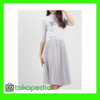 TERBARU pakaian wanita baju setelan cewek kaos putih dan rok midi