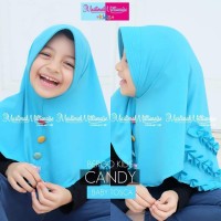 Bergo Kids CANDY Jilbab instan Jersey rempel di belakang