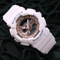 Jam Tangan Wanita Original Digitec 2063 Strap Rubber Warna Hijau Tosca