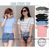 Outfit ab atasan wanita | kaos zr stripe | grosir baju murah