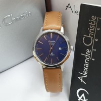 JAM TANGAN WANITA ALEXANDRE CHRISTIE AC 1007 SILVER BLUE BROWN ORI