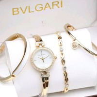 Best Seller Jam Tangan Wanita Bvlgari Paket Gelang Mewah!!! Terlaris