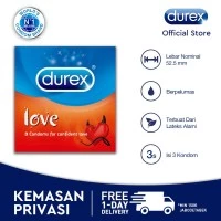 Durex Love - isi 3 foil - Kondom Basic Berpelumas Kenikmatan Lebih