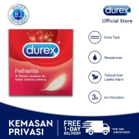 Durex Fetherlite - isi 3 foil - Kondom Tipis untuk Sensasi Lebih Dekat