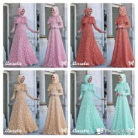 sr Anzela Mocca baju muslim wanita trendi murah M maxi brukat tebal di