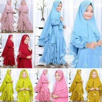 DNC20 SET HIJAB NINA SYARI KIDS BAJU MUSLIM GAMIS ANAK CEWEK 6 7 8