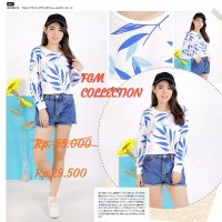 BAJU ATASAN SWEATER CROP WANITA FITRI KAOS POLOS TERUSAN LENGAN PANJAN