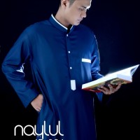 Gamis Jubah Muslim Pria Naylul JB024 Warna Biru - Baju Koko