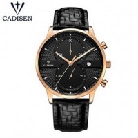 Cadisen Jam Tangan Kulit Analog Chrono Pria - 9055 - Rose Gold