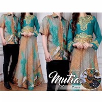 Gamis Couple Syari Batik Muslimah Pasangan Keluarga Muslim Maxi Dress