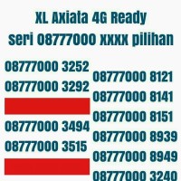 Kartu perdana nomer cantik nomor XL Axiata 4G 7000 double tripe rapi