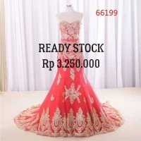 GAUN PENGANTIN MERMAID MERAH GOLD