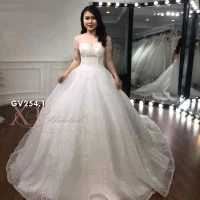 GAUN PENGANTIN PUTIH MEWAH