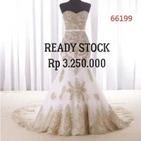 GAUN PENGANTIN MERMAID PUTIH GOLD