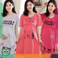 Baju Hamil Daster Menyusui Ibu Hamil Busui Dress Lovely Sleepwear