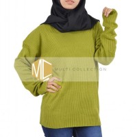 Baju Kaos Lengan Panjang Wanita / Blouse Atasan Modern - Hitam, L