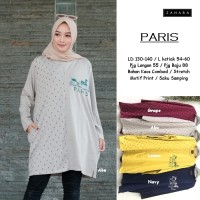 Paris tunik kaos atasan wanita muslim SUPER JUMBO tapi tetap modis