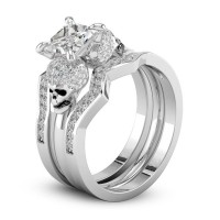 Jual Termurah Cincin Silver Dengan Batu Safir Warna Putih Untuk