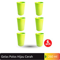 Gelas Hijau Promo Gelas  Polos Melamin F801HC Isi 6 Pcs Hijau  