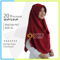 Jilbab Pashmina Instan Pet Size XL Bahan Pastan Diamon Crepe