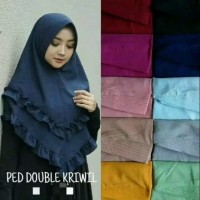 Hijab Instan Pad Double Rempel Jilbab Wolfis Khimar 2 Layer Kriwil OKE