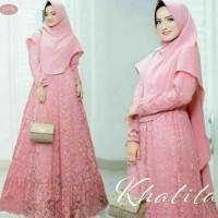 baju gamis brokat no hijab pakaian baju pesta lebaran