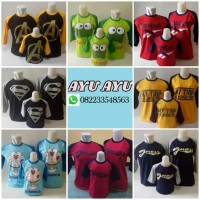Grosir KAOS COUPLE FAMILY RAGLAN ANAK KARAKTER LENGKAP