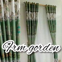gorden blackout perinting motif tinta emas size T 240cm L 130cm