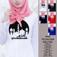 Kaos Baju Muslim Wanita SN-WLMSMY025 EID MUBARAK MASJID Murah