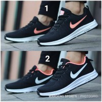 Sepatu Nike Free Zoom Running Sport Women Cewek Black Pink Peach Hitam
