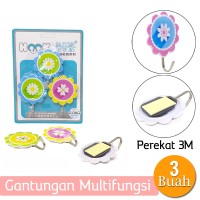 Gantungan Multifungsi Tempel Tanpa Paku 3 Pcs 3M Kapstok Hook MS-242