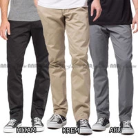 Celana Panjang Chino/Chinos/Cino Pria/Cowok - AbuMuda/Hitam/Krem/Cream