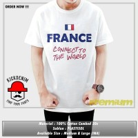 Distro/Kaos/Baju/T-Shirt/FRANCE CONNECT TO THE WORD KICK DENIM