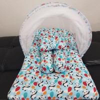 Babybess Kasur Bayi Kelambu Lipat Panda Biru Tempat Tidur Bayi