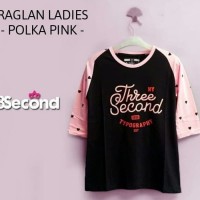 KAOS RAGLAN WANITA BAJU LENGAN PANJANG CEWEK 3SECOND DISTRO MURAH