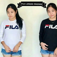 KAOS FILA WANITA PRIA BAJU TSHIRT MURAH CEWEK LENGAN PANJANG