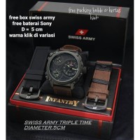 JAM TANGAN PRIA ARMY INFANTRY TRIPLE TIME DIAMETER 5 CM HA101