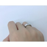 Baru Cincin Silver Lapis Emas Putih Pria Wanita Batu Berlian Putih -