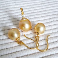 set anting cincin emas 22 karat mutiara laut soft gold asli lombok