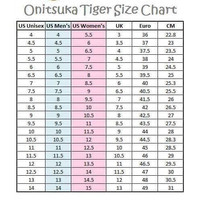 onitsuka shoes size chart