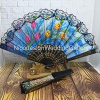 Hot Produk Souvenir Pernikahan - Kipas Spanyol Tangkai Hitam