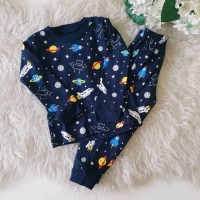 Piyama Anak Space dark blue navy / setelan pijama anak celana panjang