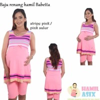 TERLARIS Babetta Baju renang hamil Salur Pink Hijau M L XL XXL .