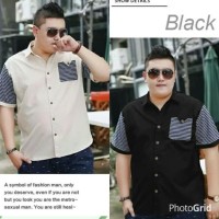 Hem jumbo baju koko bigsize ukuran gemuk XL lengan pendek pria