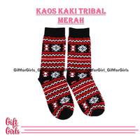 Jual kaos  kaki  motif tribal  merah kaos  kaki  motif premium 