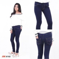 SIZE 28-42 Celana Panjang Legging Jeans Wanita Pinggang Karet Jegging