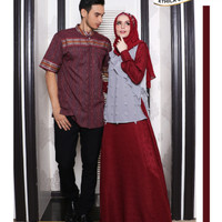 Couple Ethica 15 Maroon (opsi untuk gamis size S-L)