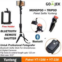 PAKET SELFIE TONGSIS BLUETOOTH YUNTENG YT1288 PLUS MINI TRIPOD YUNTENG