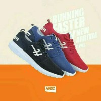 Sepatu Pria Kets Kasual Born To Run Kulit Merah Empuk DISTRO HR asli