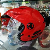 HELM INK FLASH RED FIRE DOBEL VISOR HELM TOURING DOUBLE VISOR INK ORI